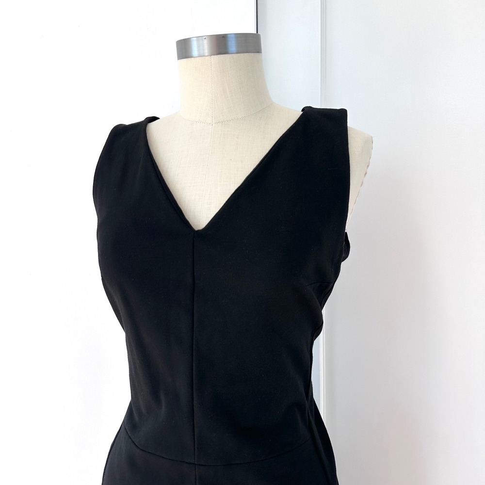 MM.LaFleur Rachel Dress Black V-Neck Sleeveless Sheath Ponte Knit Size 14 - Picture 12 of 12